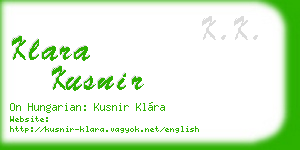 klara kusnir business card